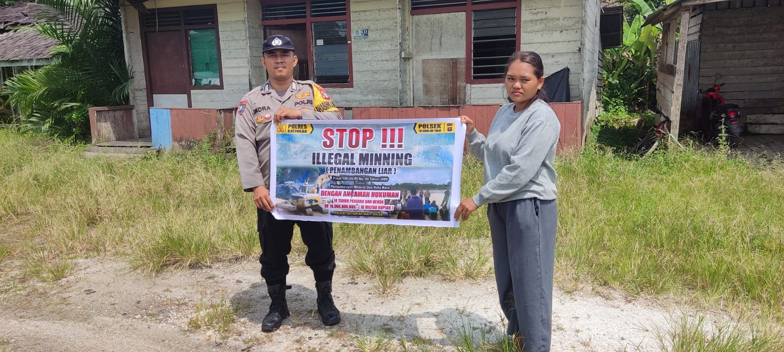 Personil ‎Polsek Tws Garing dan Pulau Malan rutin sosialisasi larangan ilegal Logging dan Ilegal Mining.‎