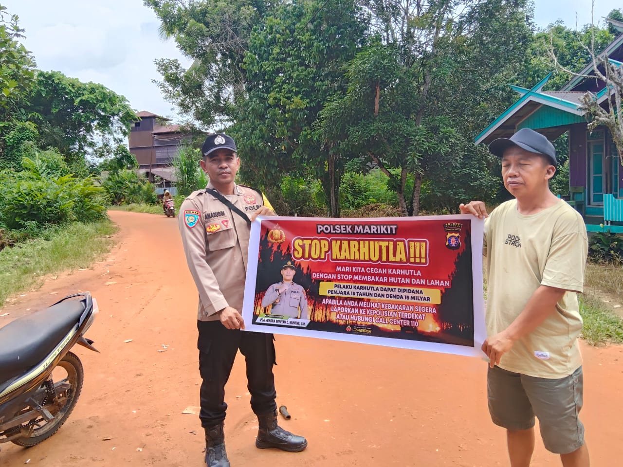 Bhabinkamtibmas Polsek Marikit Ajak Warga Bijak Kelola Lahan, Tekankan Risiko Hukum Karhutla
