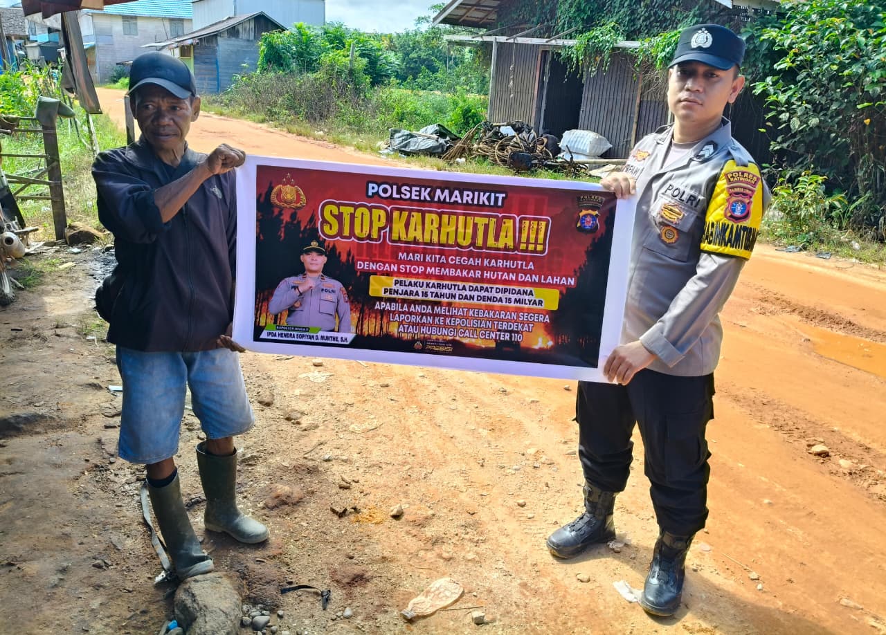 Bersama Cegah Karhutla: Sosialisasi Bhabinkamtibmas Polsek Marikit kepada Masyarakat