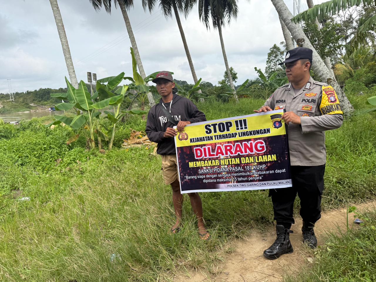 Polsek Tewang Sangalang Garing dan Pulau Malan Imbau Warga Tidak Membuka Lahan Dengan Membakar