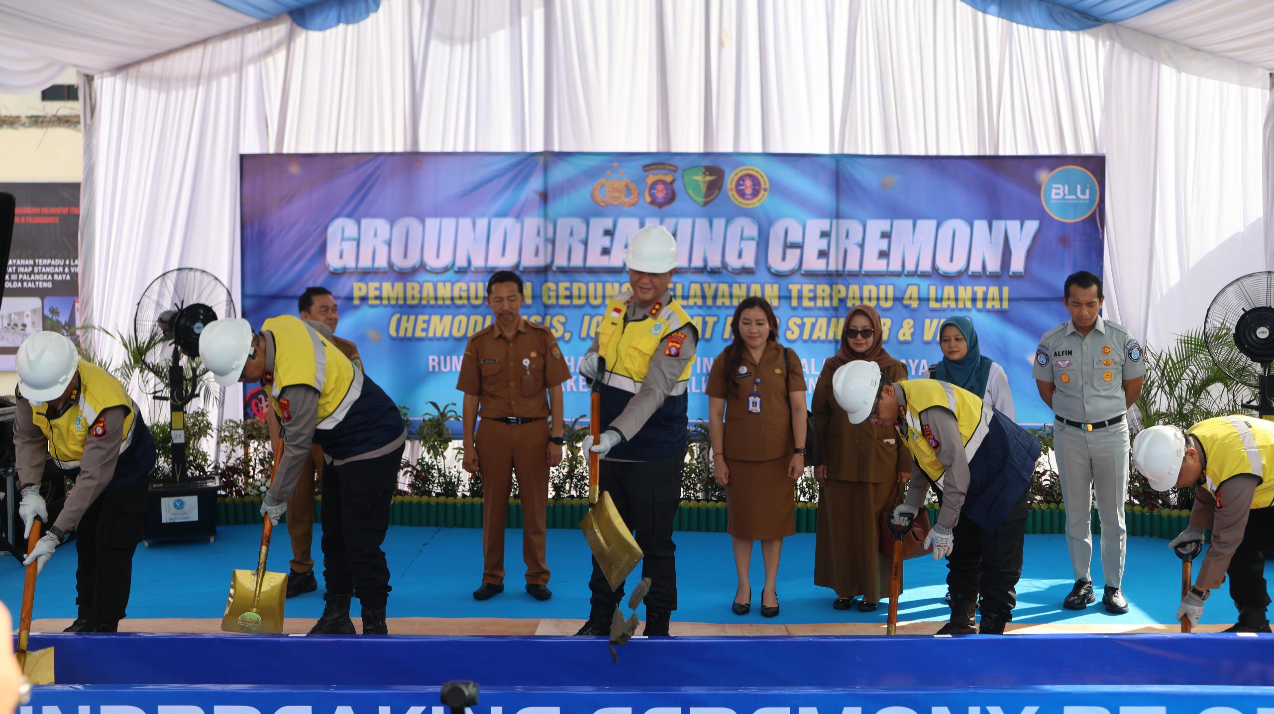 Groundbreaking Gedung Layanan Terpadu Rumkit Bhayangkara Polda Kalteng Dimulai, Fokus Layani Hemodialisis, ICU, dan Rawat Inap
