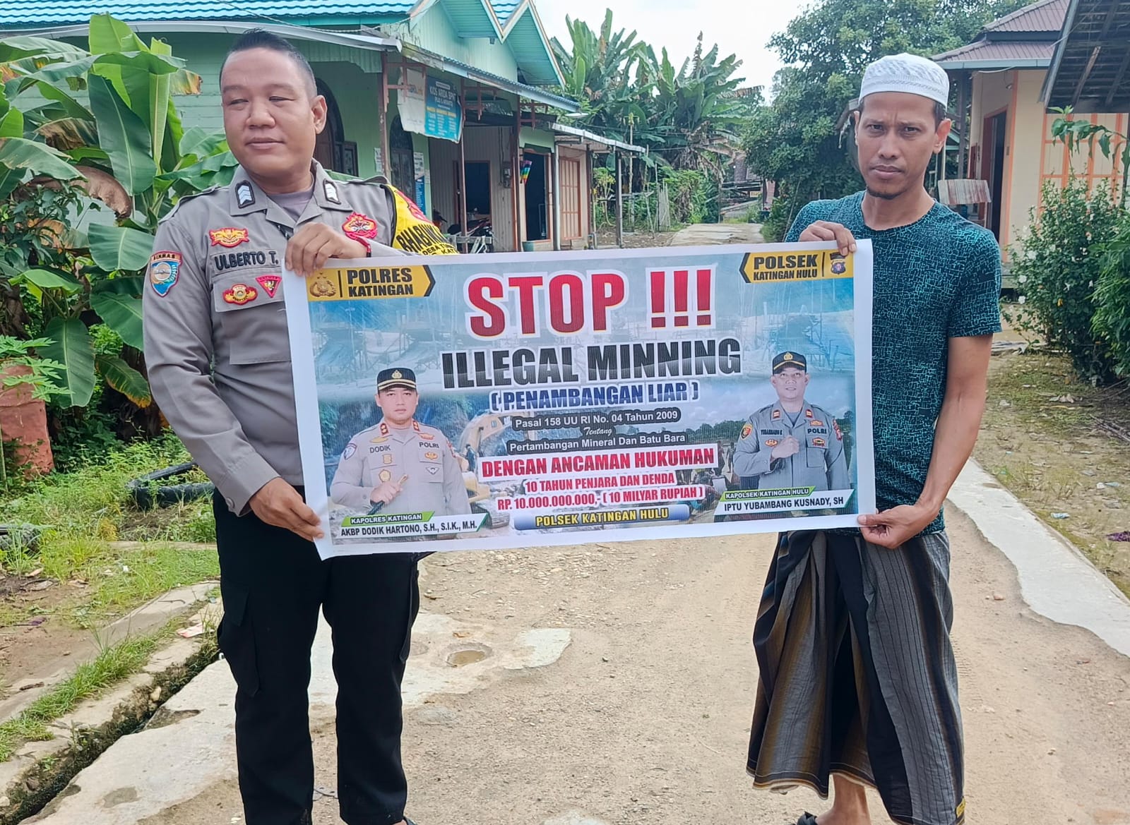Upaya pencegahan Penambangan Emas Tanpa Ijin (PETI) di Kecamatan Katingan Hulu dan Bukit Raya, Bhabinkamtibmas sosialisasi kepada masyarakat.
