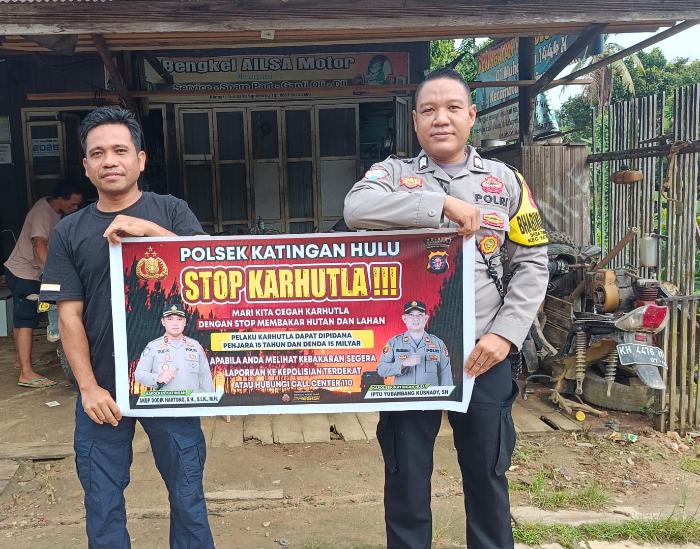 Polsek Katingan Hulu sosialisasi Stop Karhutla.