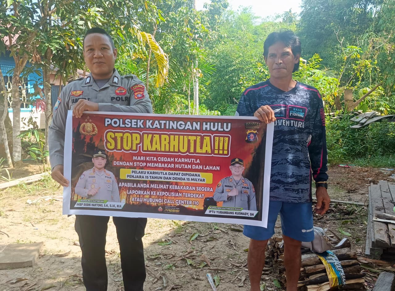 Polsek Katingan Hulu sosialisasi Stop Karhutla.