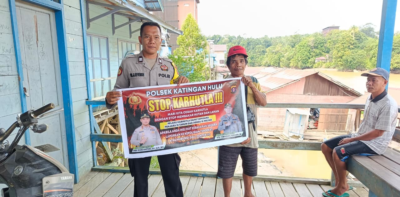 Polsek Katingan Hulu sosialisasi Stop Karhutla.
