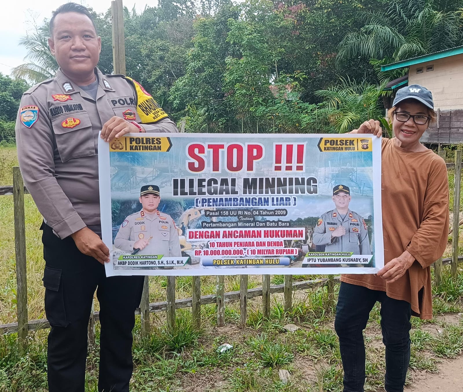 ‎Upaya pencegahan Penambangan Emas Tanpa Ijin (PETI) di Kecamatan Katingan Hulu dan Bukit Raya, Bhabinkamtibmas sosialisasi kepada masyarakat.