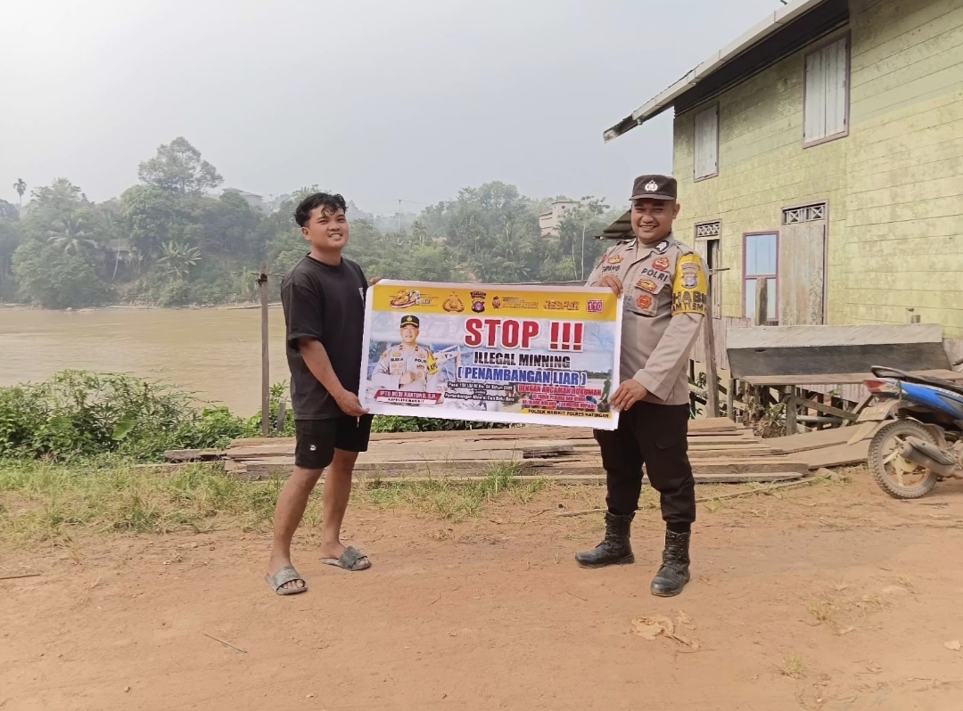 STOP TAMBANG ILEGAL, POLSEK MARIKIT EDUKASI WARGA TUMBANG HIRAN