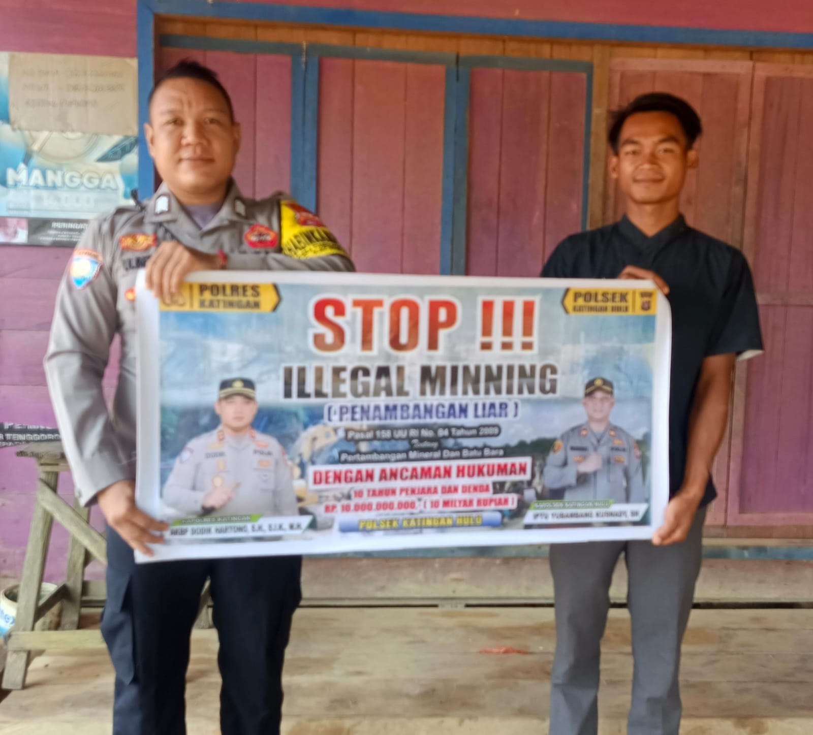 ‎Upaya pencegahan Penambangan Emas Tanpa Ijin (PETI) di Kecamatan Katingan Hulu dan Bukit Raya, Bhabinkamtibmas sosialisasi kepada masyarakat.