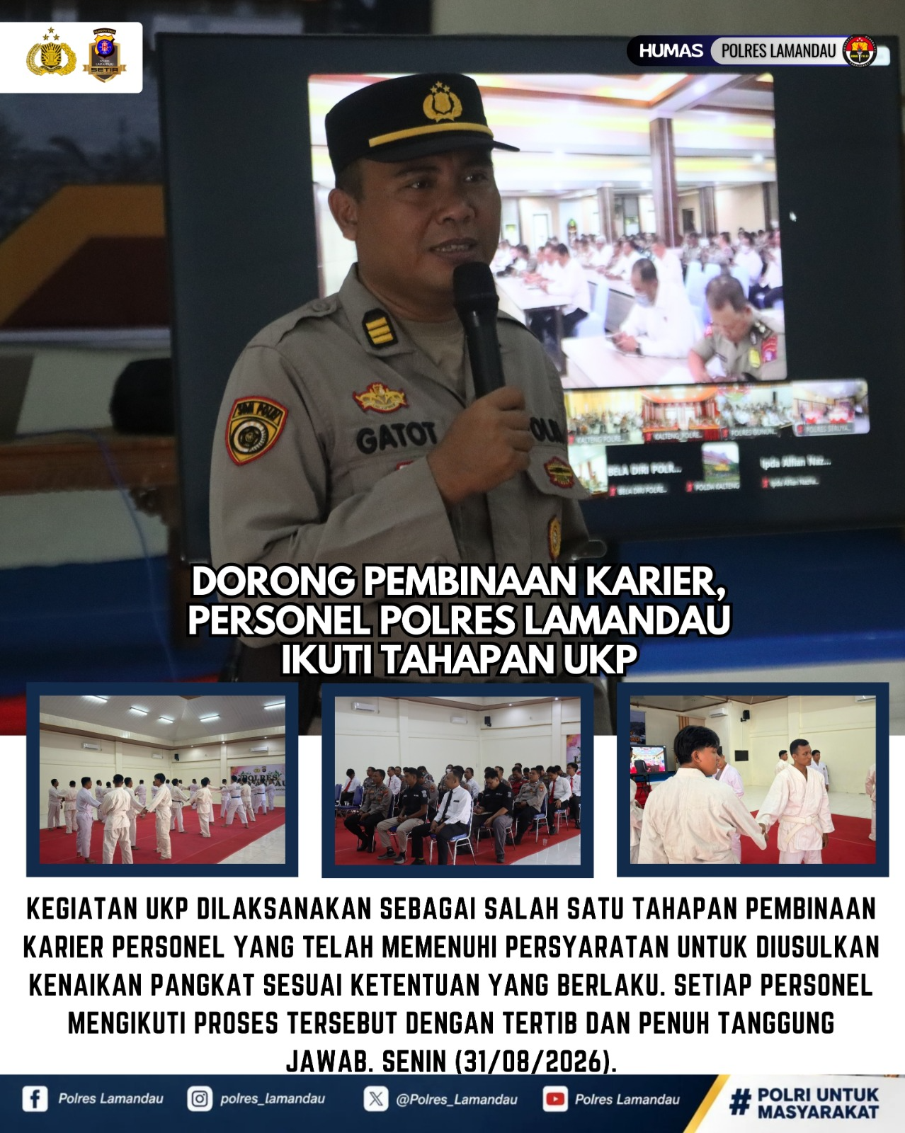 Dorong Pembinaan Karier, Personel Polres Lamandau Ikuti Tahapan UKP