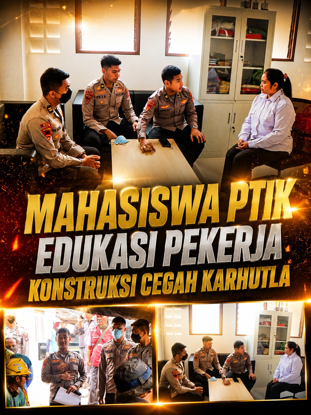 Mahasiswa PTIK Edukasi Pekerja Konstruksi Cegah Karhutla