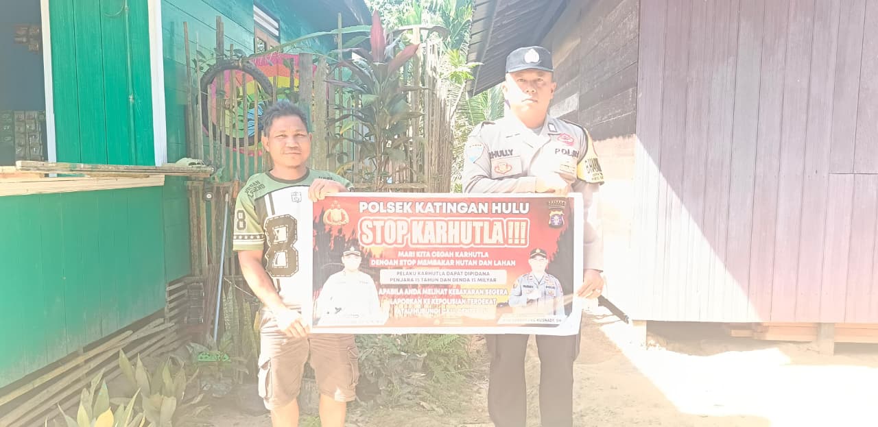 ‎Polsek Katingan Hulu sosialisasi Stop Karhutla.‎