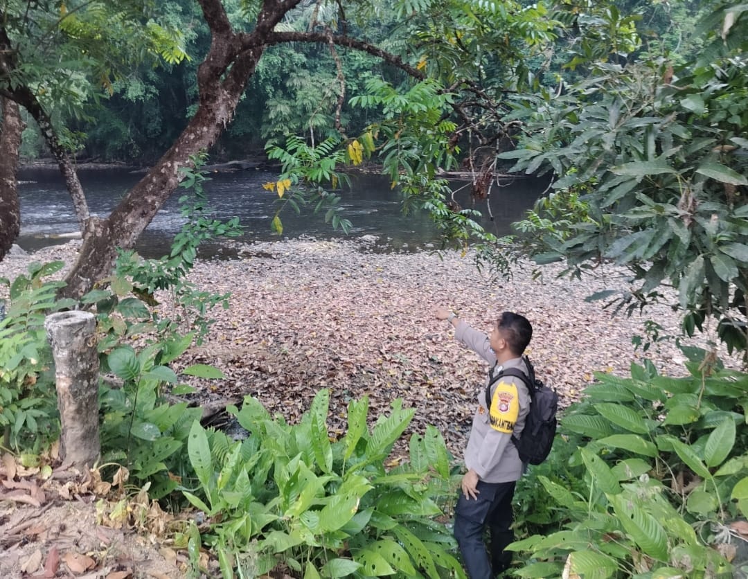 Polsek Delang Pantau Tinggi Muka Air DAS Delang, Kondisi Normal