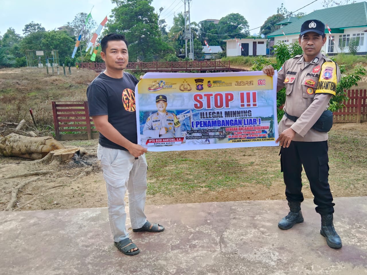 Illegal Mining Mengancam Lingkungan, Bhabinkamtibmas Hadir Beri Edukasi
