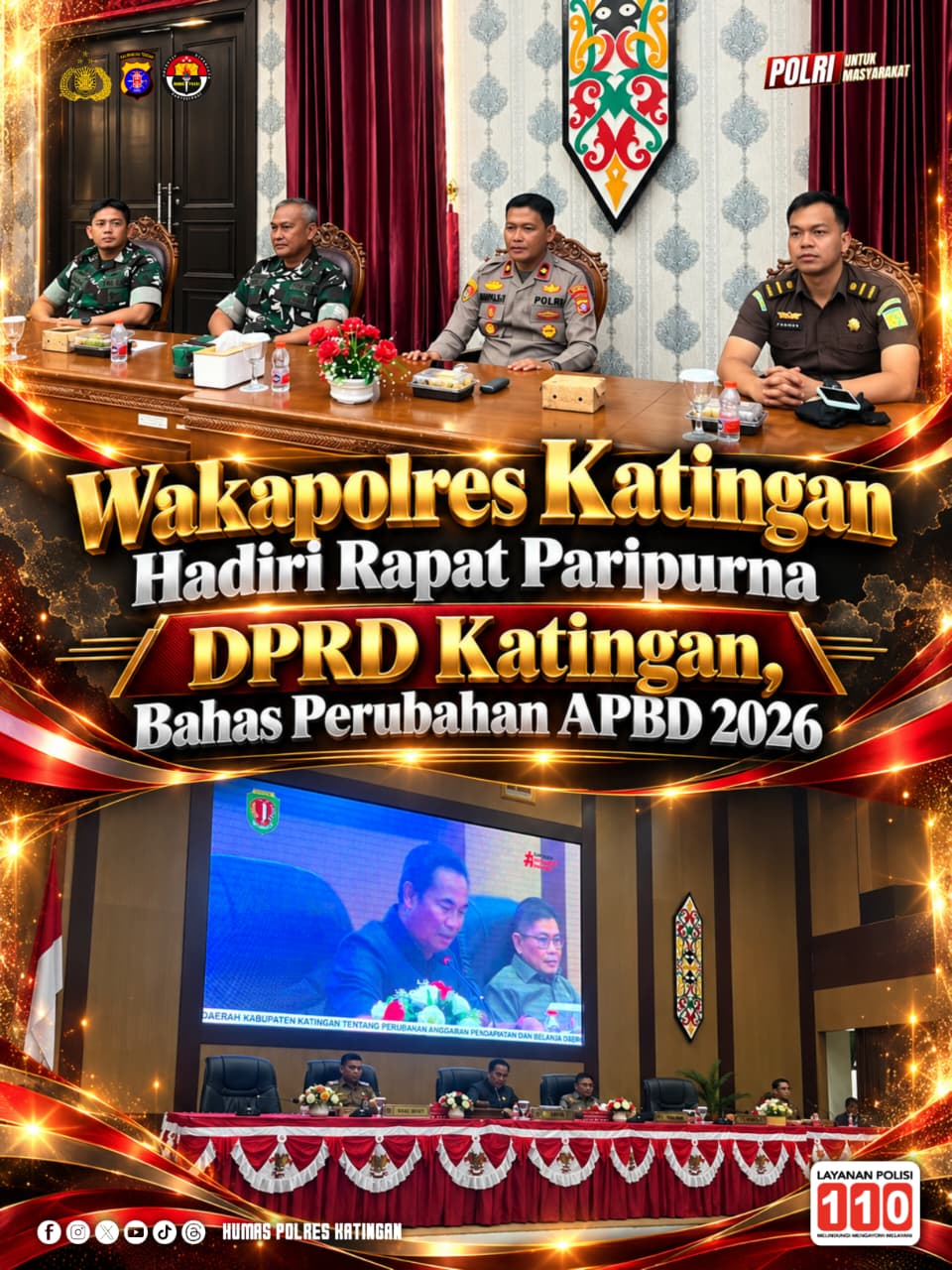 Wakapolres Katingan Hadiri Rapat Paripurna DPRD Katingan, Bahas Perubahan APBD 2026