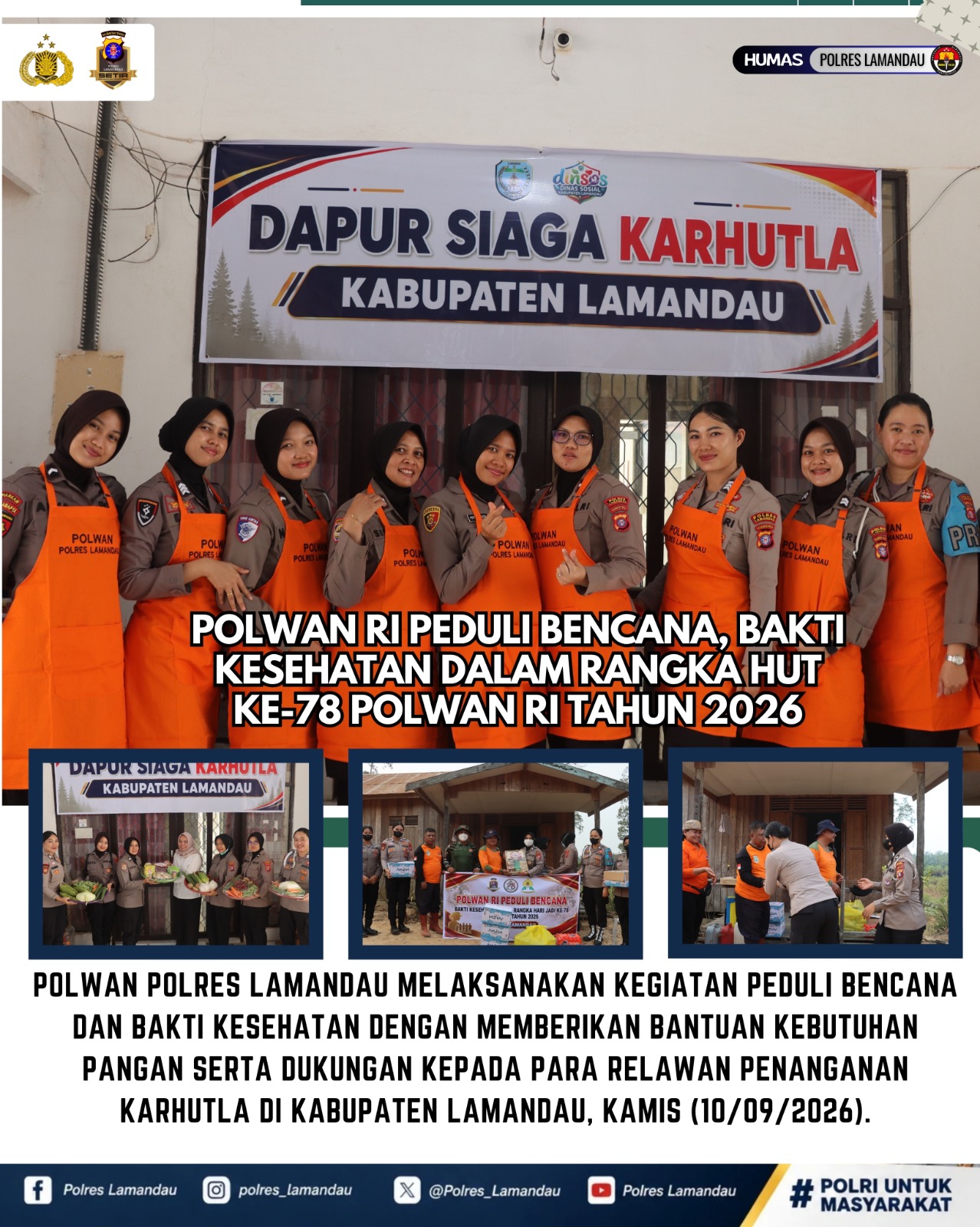 Polwan RI Peduli Bencana, Bakti Kesehatan dalam rangka HUT ke-78 Polwan RI Tahun 2026