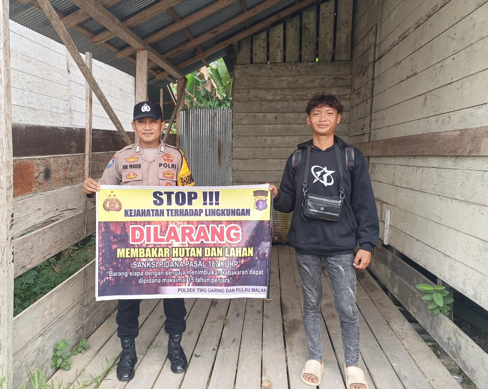 Polsek Tewang Sangalang Garing dan Pulau Malan Imbau Warga Tidak Membuka Lahan Dengan Membakar
