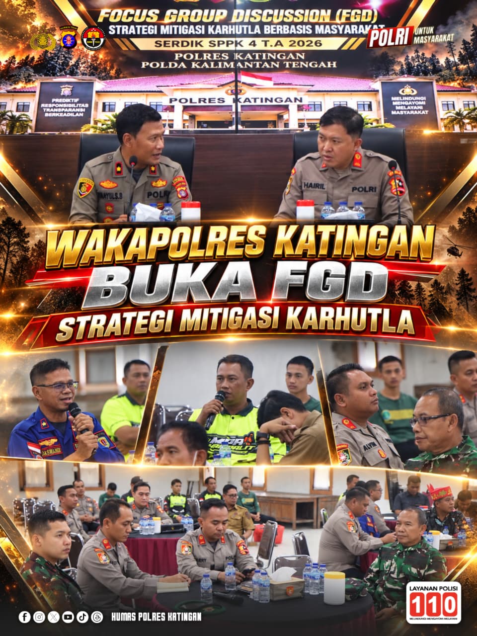 Wakapolres Katingan Buka FGD Strategi Mitigasi Karhutla