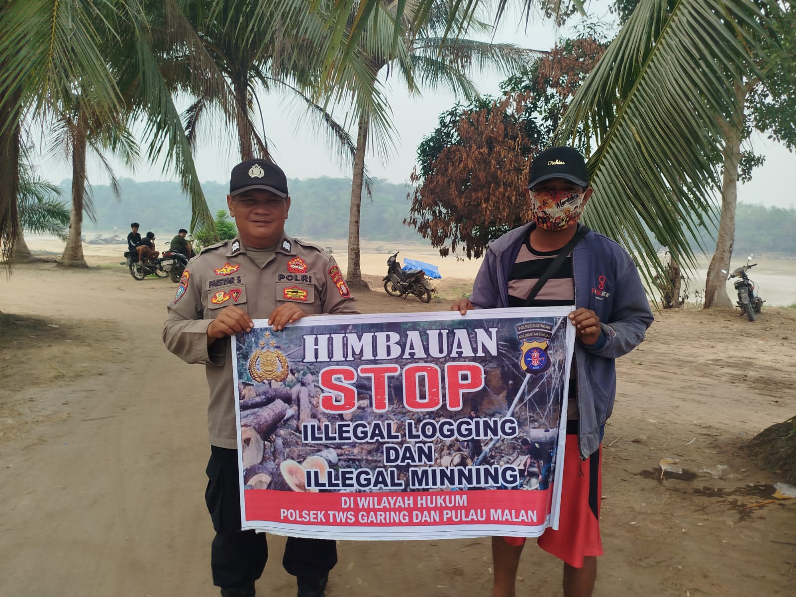 Polsek Tewang Sangalang Garing dan Pulau Malan Minta Warga Tidak Melakukan Aktivitas Ilegal Logging dan Ilegal Minning