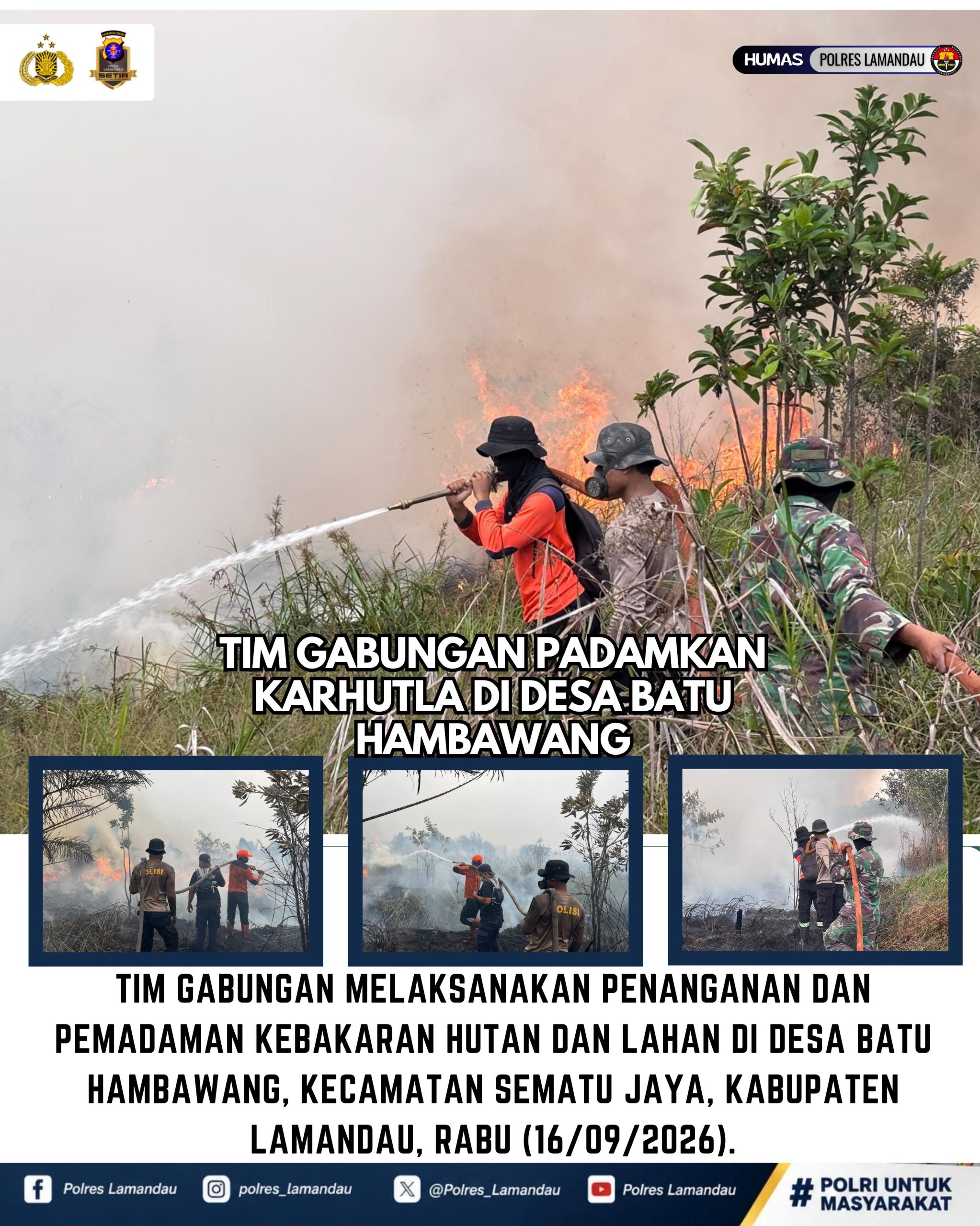 Tim Gabungan Padamkan Karhutla di Desa Batu Hambawang