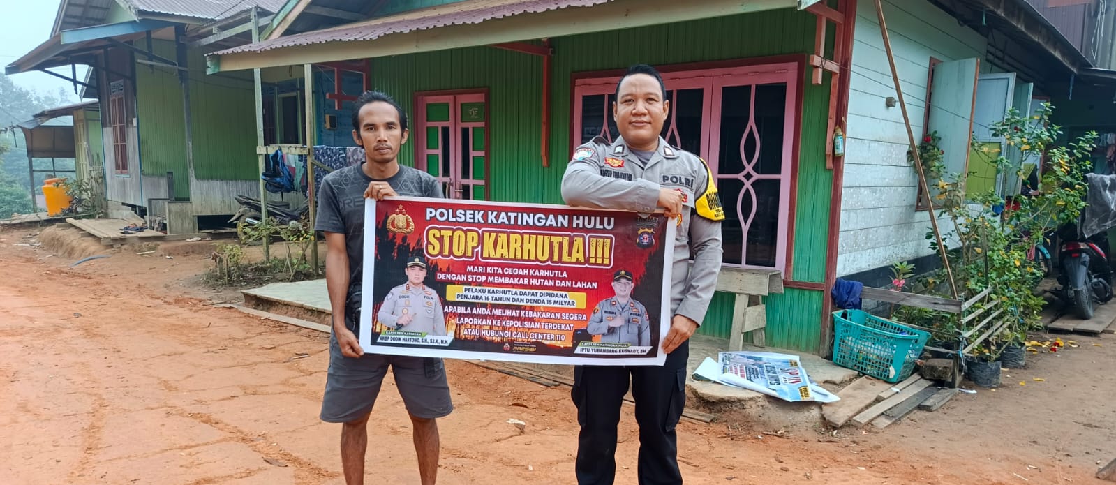 ‎Polsek Katingan Hulu sosialisasi Stop Karhutla.