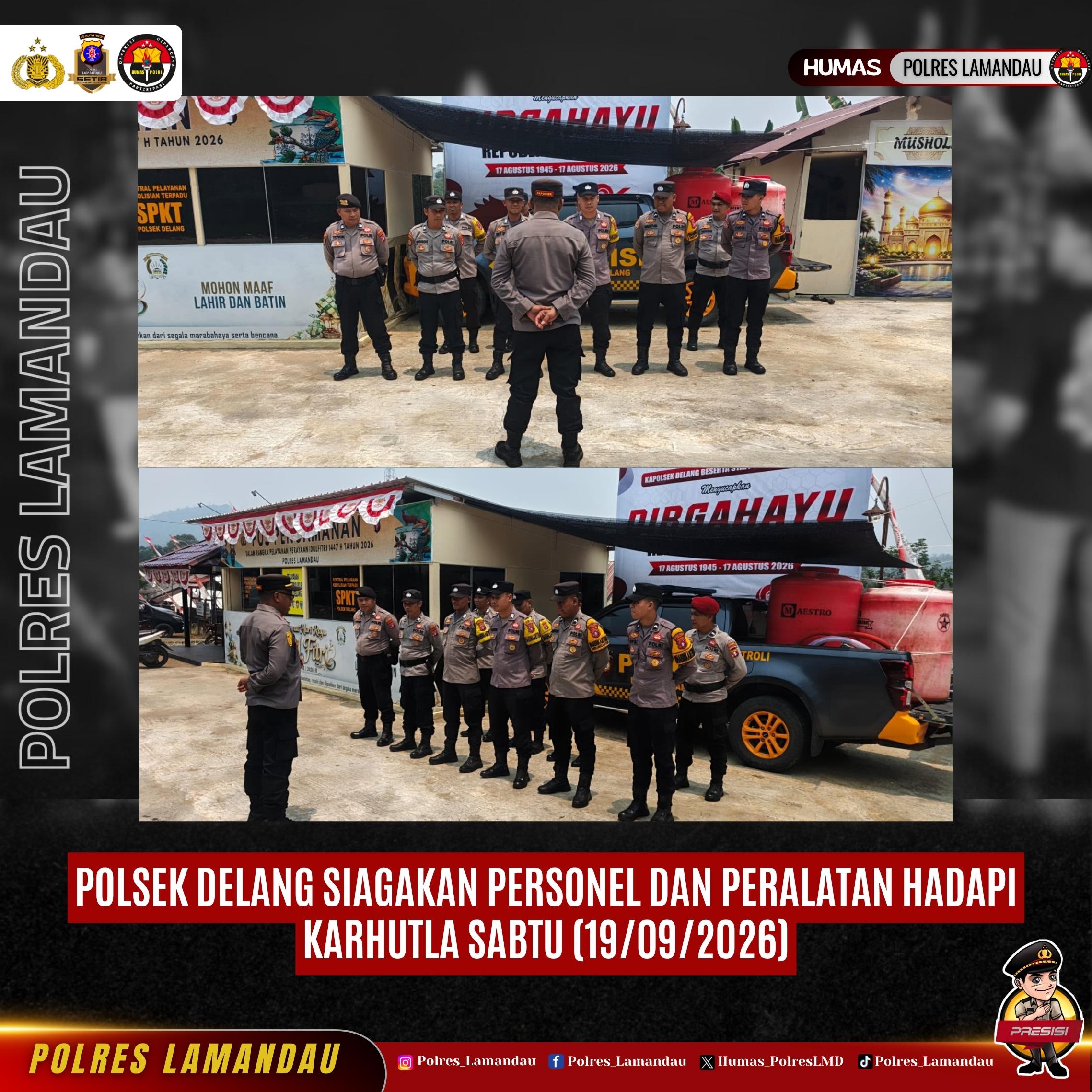 Polsek Delang Siagakan Personel dan Peralatan Hadapi Karhutla