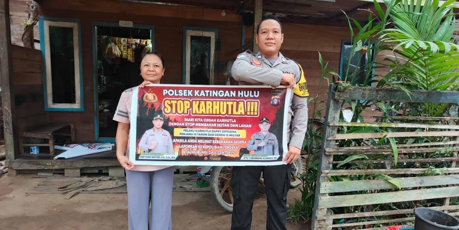 ‎Polsek Katingan Hulu sosialisasi Stop Karhutla.‎