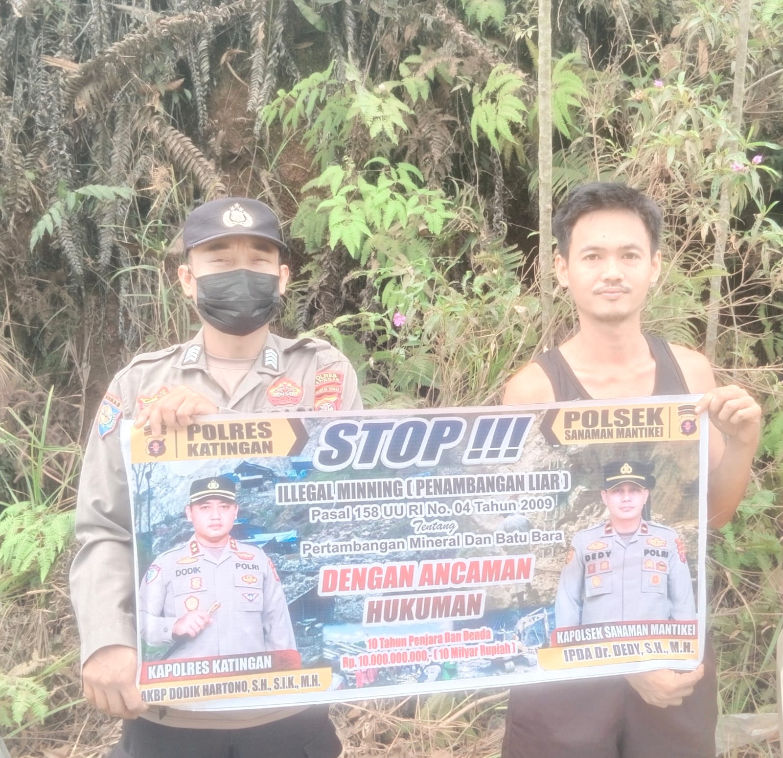 Bhabinkamtibmas Desa kamanto Sosialisasi tentang larangan Illegal Mining.