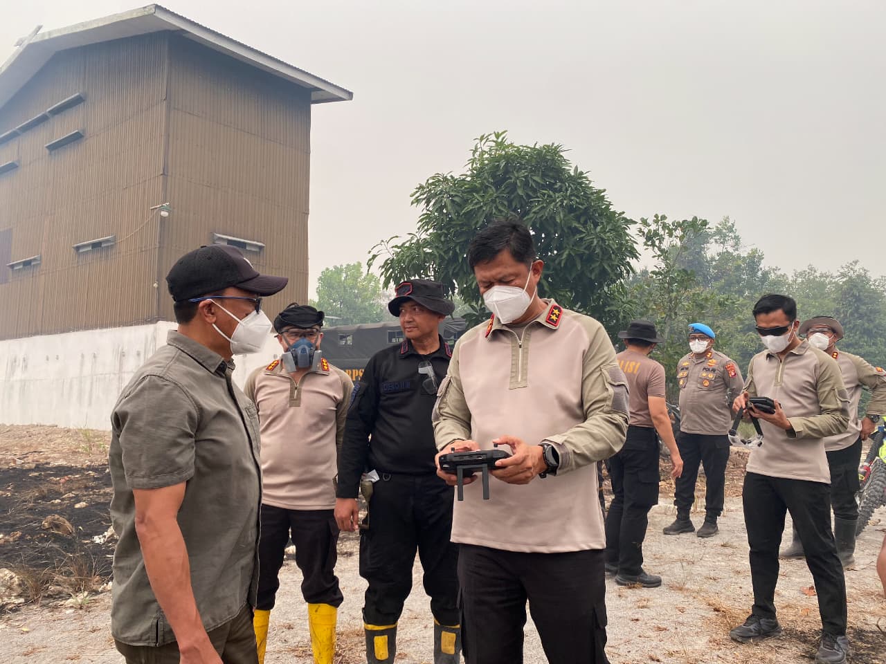Bersama Kabinda, Kapolda Kalteng Tinjau Penanganan Karhutla di Manduhara
